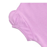 Girls' Basic Short Puff Sleeve Round Neck Cotton T-Shirt