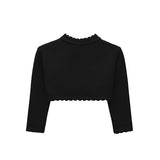 Girls' Long Sleeve Knit Button Closure Bolero Shrug