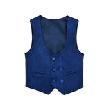 Boys 5-Piece Slim Fit Textured Suit Set