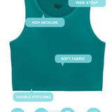 Girls' Double Lined Sleeveless Basic Crop Tank Top