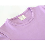 Little Girls Cotton Long Sleeve Basic Crewneck T-Shirt