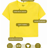 Girls Short Sleeve Crewneck Crop Top Tee