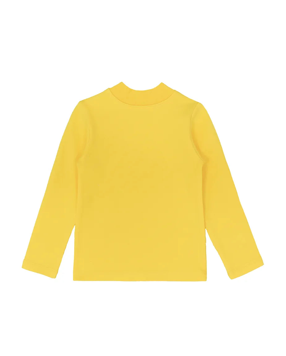 Toddler Cotton Long Sleeve Basic Mock-Neck T-Shirt