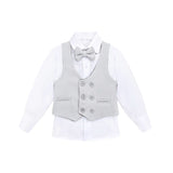 Little & Youth Boys Suit Set - Formal Suit Vest, White Dress Shirt, Dress Pants, and Bowtie - 4-Piece
