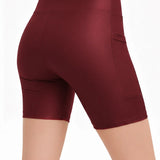 Lilax Girls Athletic Shorts with Pocket High Waisted Biker Shorts for Dance Yoga Gymnastics