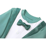 Baby Boy Footie Tuxedo Outfit with Bow Tie for Christmas Holidays - The Perfect Gentleman Look