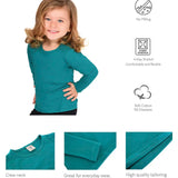 Little Girls Cotton Long Sleeve Basic Crewneck T-Shirt