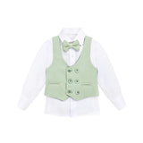 Little & Youth Boys Suit Set - Formal Suit Vest, White Dress Shirt, Dress Pants, and Bowtie - 4-Piece