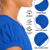 Girls' Basic Short Puff Sleeve Round Neck Cotton T-Shirt