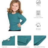 Little Girls Cotton Long Sleeve Basic Crewneck T-Shirt