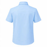 Lilax Boys Classic Short Sleeve Button Down Casual Solid Dress Shirt