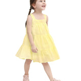 Toddler Cotton Layered Square Neckline Dress