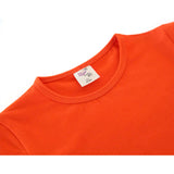 Girls' Basic Short Puff Sleeve Round Neck Cotton T-Shirt