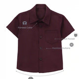 Boys' Button Down Shirt Solid Short Sleeve Classic Solid Oxford Dress Shirt