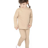 Big Girls Cotton Basic Mock-Neck Shirt & Leggings Set
