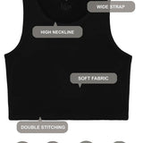 Girls' Double Lined Sleeveless Basic Crop Tank Top