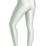 Girls Shiny High Waisted Leggings – Dance & Gymnastics Stretch Tights