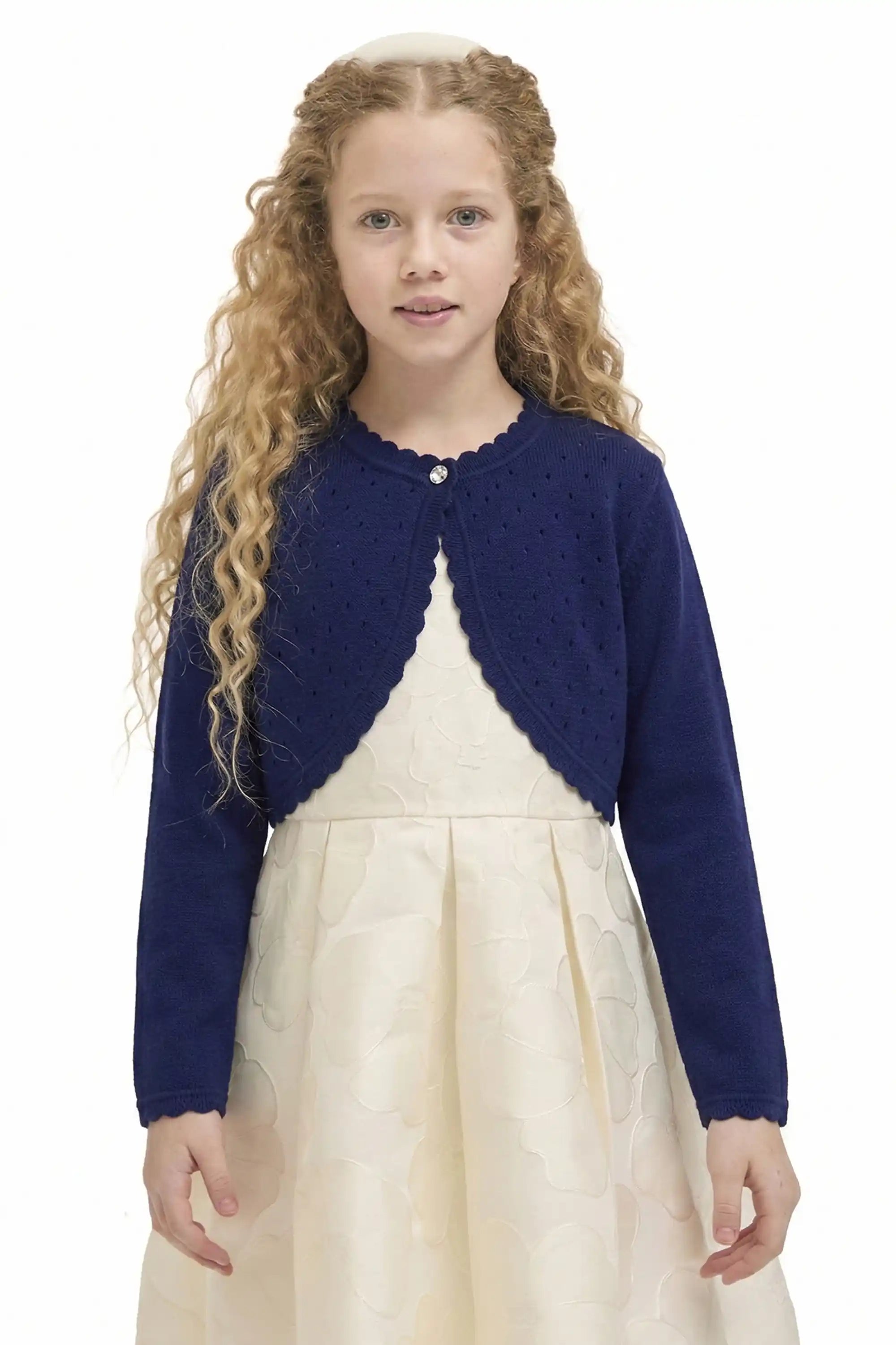 Girls Patterned Knit Bolero Cardigan