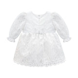 Baby Girls' Lace Floral Embroidered Dress with Matching Shoes Christening Baptism Dress