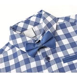 Boys Cotton Plaid Suspender Pant Set