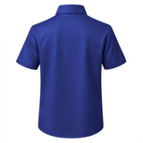 Lilax Boys Classic Short Sleeve Button Down Casual Solid Dress Shirt
