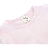 Girls' Basic Cotton T-Shirt  Short Puff Sleeve Crewneck / Toddler