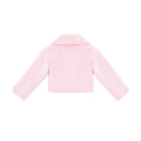 Girls Faux Fur Bolero Oversized Collar Jacket