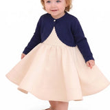 Baby Girls' Long Sleeve Knit One Button Closure Bolero Shrug