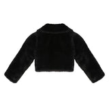 Girls Faux Fur Shrug Jacket Tied Ribbon Cozy Bolero