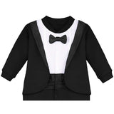 Baby Boy Footie Tuxedo Outfit with Bow Tie for Christmas Holidays - The Perfect Gentleman Look