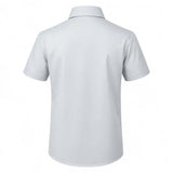 Lilax Boys Classic Short Sleeve Button Down Casual Solid Dress Shirt