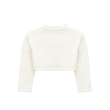 Baby Girls' Long Sleeve Knit Button Closure Bolero Shrug