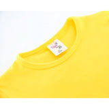 Girls' Basic Short Puff Sleeve Cotton T-Shirt and Leggings Set