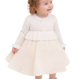 Baby Girls' Long Sleeve Knit One Button Closure Bolero Shrug