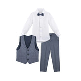 Boys Formal Suit 4 Piece Vest, Pants and Tie Dresswear Suit Set