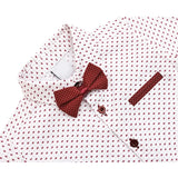 Boys Cotton Patterned Suspender Pant Set