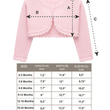 Baby Girls' Long Sleeve Knit Button Closure Bolero Shrug