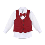 Boys Formal Suit 4 Piece Vest Pants and Tie Dresswear Set / 7-12 Years
