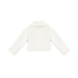 Girls Faux Fur Bolero Oversized Collar Jacket
