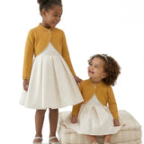 Little Girls' Knit Long Sleeve Button Closure Bolero Cardigan Shrug