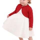 Baby Girls' Long Sleeve Knit One Button Closure Bolero Shrug