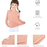 Little Girls Cotton Long Sleeve Basic Crewneck T-Shirt