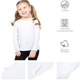 Lilax Girls' Basic Long Sleeve Round Neck Cotton T-Shirt