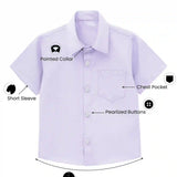 Boys' Button Down Shirt Solid Short Sleeve Classic Solid Oxford Dress Shirt
