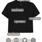 Girls Short Sleeve Crewneck Crop Top Tee