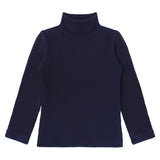 Girls' Basic Long Sleeve Turtleneck Cotton T-Shirt