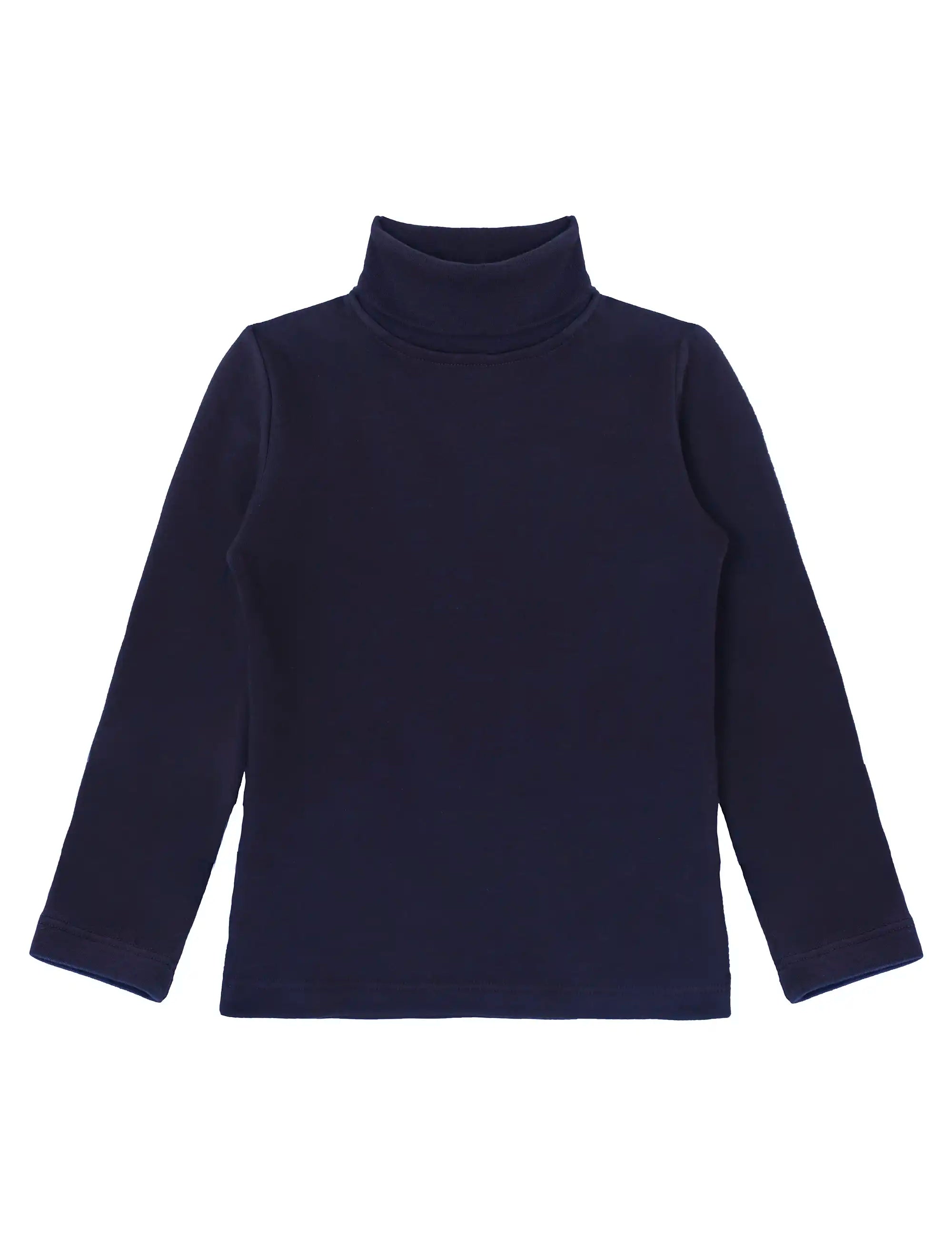 Girls' Basic Long Sleeve Turtleneck Cotton T-Shirt