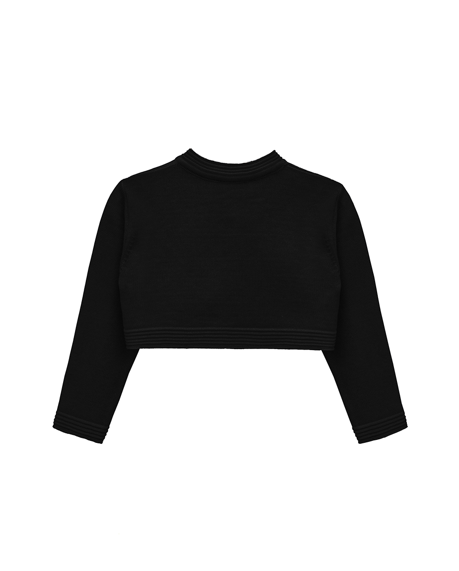 Baby Girls' Knit Long Sleeve Sweater, Bowknot Closure Bolero Cardigan