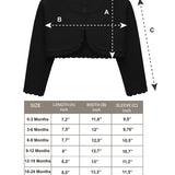 Baby Girls' Long Sleeve Knit Button Closure Bolero Shrug