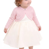 Baby Girls' Long Sleeve Knit One Button Closure Bolero Shrug